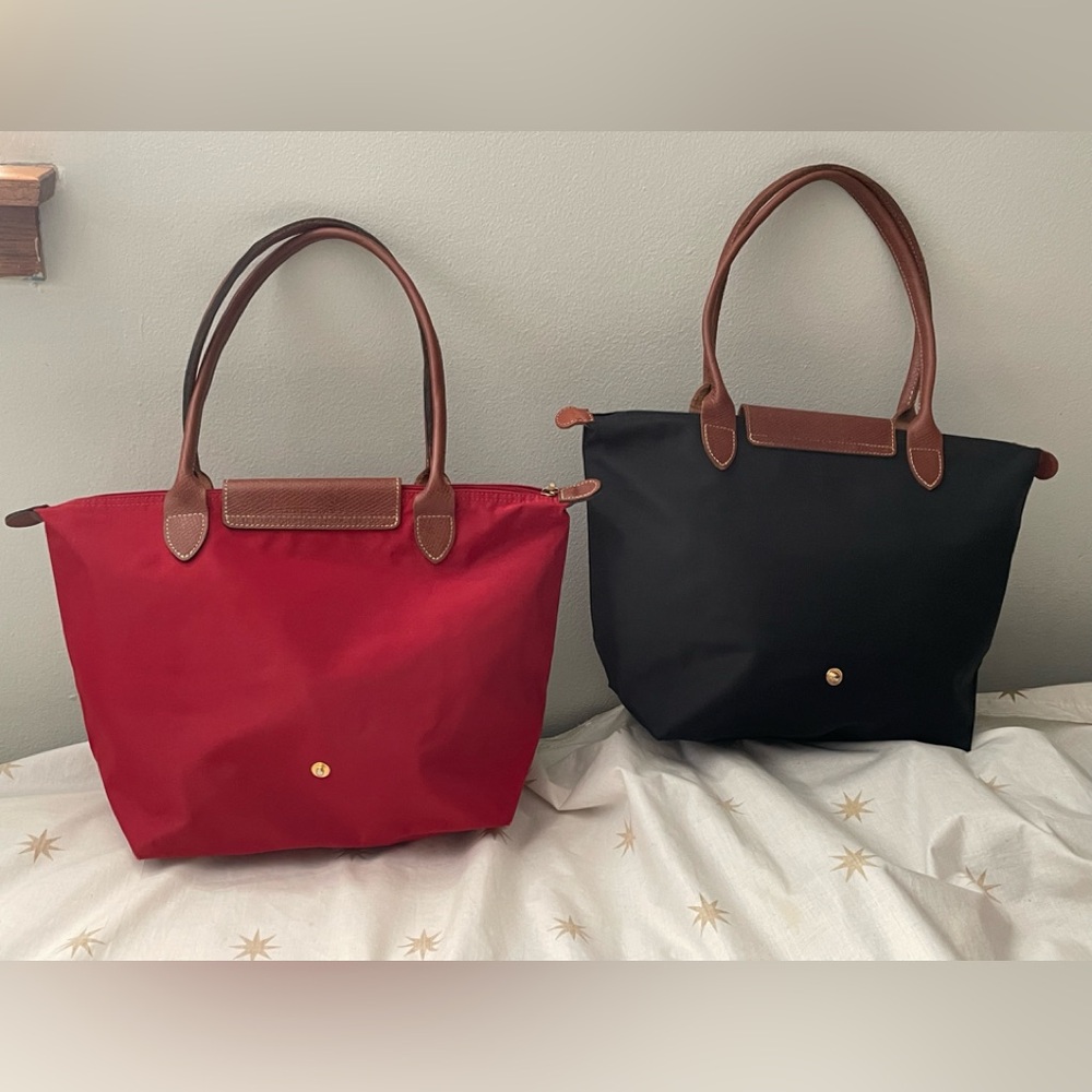 Longchamp Le Pliage Modele Depose Nylon Leather Shoulder Tote Bag, Set (2) - Picture 3 of 13